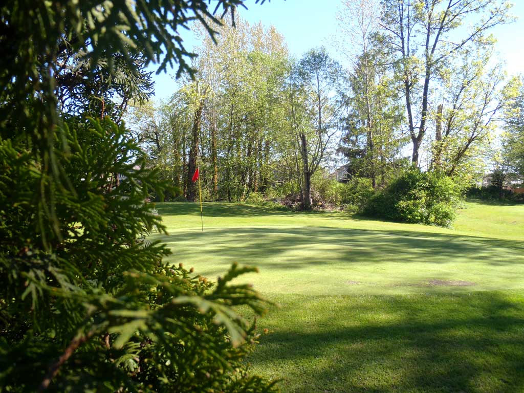 A view of the beautiful and green Hackers Haven par 3 Golf Course in Maple Ridge.