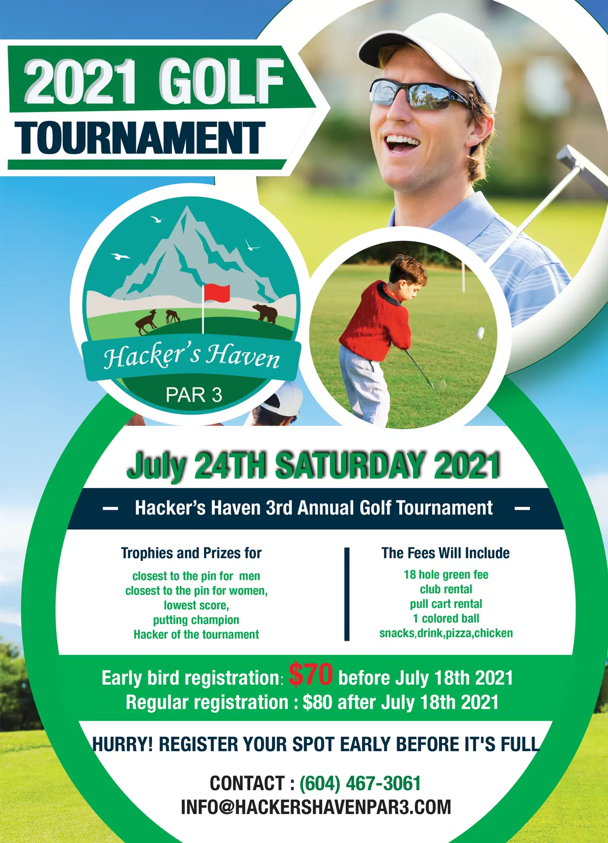 Hacker’s Haven Annual Golf Tournament poster